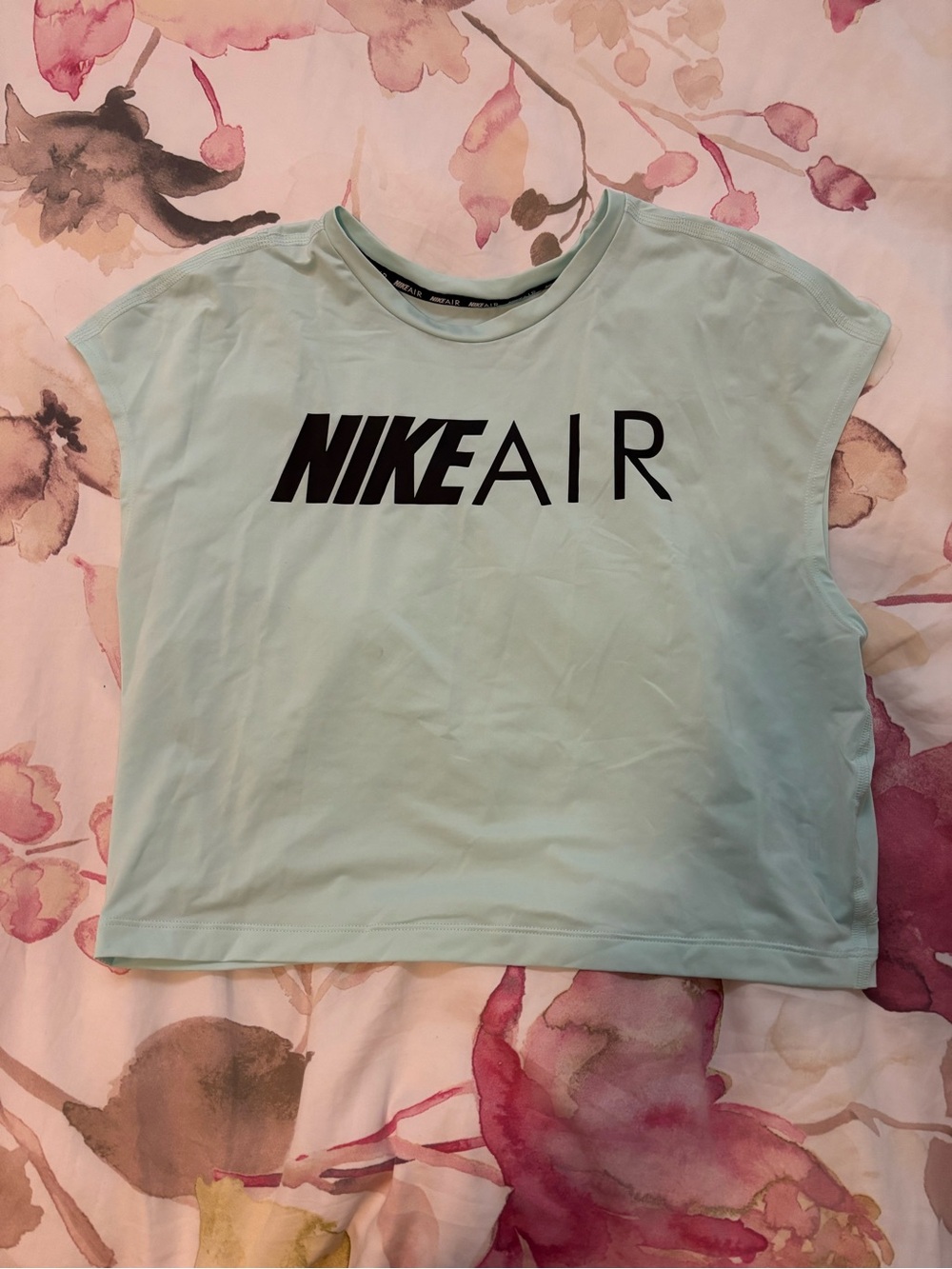 Nike Mint Green Sleeveless Crop Tank with Bold NIKE AIR Logo